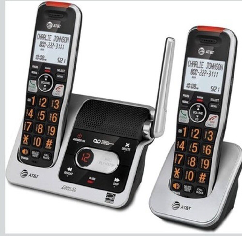 AT&T BL102 DECT 6.0 2-Handset Cordless Phone for Home With Answering Machine